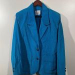 Vintage Corduroy Blazer in Peacock Blue Kathy Davis Size 14 Photo 0