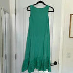 LOGO By Lori Goldstein 4/$25 Logo Lori Goldstein Camilla Tank Dress Caribbean Sea Midi Eyelet Hem Sz XS Photo 5