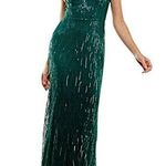 City studio green sequin fringe v Photo 0