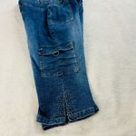 Fashion2Love Capri Cargo Jeans Womens‎ Size M Blue Denim Stretch Pockets Casual Size M Photo 5