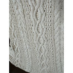 Yorkshire Knitting Co Cable Knit Fisherman Sweater Cream Women M Turtle Neck Size M Photo 6