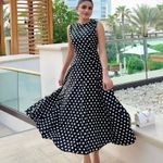 ZARA  linen blend Black and White Polka Dot Dress Photo 0