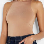 EXPRESS Body Contour Bodysuit L Tan Photo 0