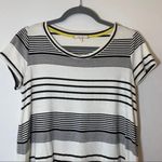 Pleione Anthro Black White Striped Tunic Tee Women’s Size Medium Springs Top Photo 4