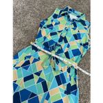 J. McLaughlin  Dolly Catalina Cloth Sleeveless Dress Belted Green/Blue Print XS Photo 8