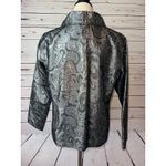 Chico's Blazer Button front jacket silver metallic size 2 Shacket Paisley Large Photo 2