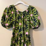 Topshop  dress Floral Backless puff sleeve daisy midi maxi bright fun big bold 8 Photo 3