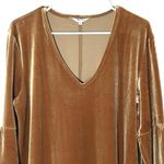 Madewell  Women’s Velvet Balloon Sleeve Mini Dress Burnt Sienna Size Large Photo 4