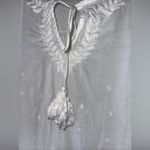 West Indies White Tunic Cotton Swim Cover Embroidery Detail Large Photo 2