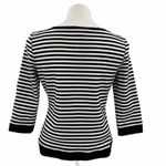 ESCADA Striped Boat Neck Top Size M White Size M Photo 2
