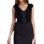 Rebecca Taylor  Yacht Club Chiffon Ruffle Sheath Dress Size 4 Dark Navy Blue Photo 0