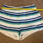 Saks 5th Avenue Saks Fifth Avenue White, Blue, Teal Stripe Lounge Shorts Size X-Small Photo 3