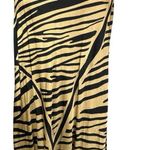 H&M Gold Metallic Zebra Animal Print Silk Satin Straight Pencil Slip Skirt Sz S Photo 4
