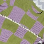 LILAC GREEN Checkered Crewneck Sweater woman Size M Photo 2