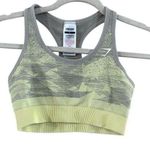 Gymshark Gray and Yellow Racerback Sports Bra Photo 3