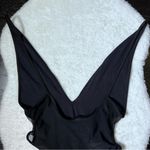 Topshop  Black Plunge Neck One Piece Swimsuit Photo 7