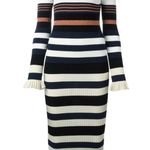 Opening Ceremony 
Long-Sleeve Striped Maxi Dress, Harvest White/Multicolor Photo 2