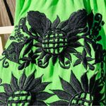 Green Cotton Embroidered Boho Halter Mini Dress Size M Size M Photo 2