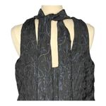 Scoop Jacquard Mini Swing Dress Halter‎ Neck Party Cocktail Ruffle Size Large Black Photo 13