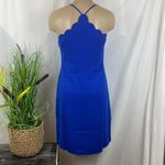 J.Crew Cobalt Blue Scallop Trim Sleeveless Sun Dress NEW 0 Photo 2