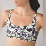 Lululemon  Free To Be Bra Crosscourt Petal Black Clarity Yellow sports floral Photo 0