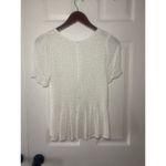 NWOT Mi Ami Boutique Smocked Babydoll White‎ Short Sleeve Blouse Size Medium White Photo 1
