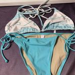 Victoria's Secret Victoria’s Secret baby blue abstract drawstring bikini Photo 0