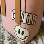 Ganni Women's Pink Smiley Face Print Small Tote Bag Photo 3