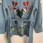 Meghan Fabulous Boheme Butterfly Bomb Jacket Denim Womens Small Blue Photo 14