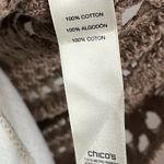 Chico's Chico’s • Taupe Brown Open Knit Woven Short Sleeve Pullover Photo 1