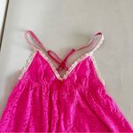 Victoria's Secret Lace Babydoll Size Small Hot Pink Lace Nightie Slip Cami Photo 3