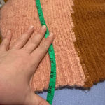 Dee Elly  Pink and Brown Crew Neck Sweater with Geometric Pattern Photo 4