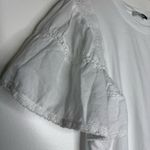 Sandro Paris White Eyelet Sleeve Women's Top Short Sleeve Size 10 Photo 5