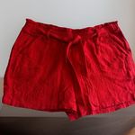 Knox Rose Shorts Red Eyelet Smocked Waist Belted Size XXL Cotton Beach Event Photo 0
