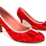 Salvatore Ferragamo Carla Quilted Red Satin Fabric Bow Vara Heel Pumps Size 6 Photo 12