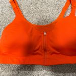 Old Navy  Active Neon Orange Bright Vibrant Front Zip Sports Bra Workout Go-Dry Photo 1