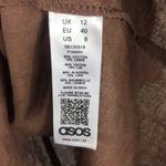 ASOS NWT  Design Brown Linen Puff Sleeve Ruched Front Mini Dress Size 8 Photo 6