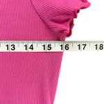 Cut and cropped Baby Tee Womens S Pink Ribbed Embroidered Butterfly Barbie Y2K Photo 7