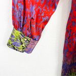 Etcetera  Silk High Neck Multi Color Abstract Print Dress Long Sleeve Size 12 Photo 3