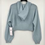 Alo Yoga π NWT 100% Cashmere Plush Waffle Full Zip Hoodie Crystal Blue Small Photo 4