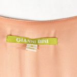 Gianni Bini  Medium Dress Peach Orange Chevron Stripe V Neck Mini Shift Lined 622 Photo 6