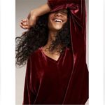 Eileen Fisher EILEEN FISHER Red Velvet Dolman Sleeve Blouse Boxy Top Silk Blend Velour New Photo 3