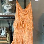 Suboo Sienna Printed Flounce Mini Dress Orange Womens Size XS Photo 6