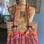 Cappelli Straworld Straw & Fabric Tote Bag Pink Photo 7