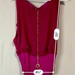 Scala La Women’s Sleeveless Ruched Blouse with Necklace Pink NWOT Photo 7