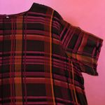 Vintage 80s Brown, Pink, and Orange Plaid Short Photo 3