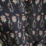 Tory Burch  dress in navy floral tie belt gold buttons M Photo 7