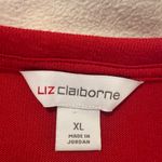 Liz Claiborne  Red Long Sleeve V-Neck Top Photo 3