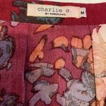 Charlie o . Maroon Floral Print Long Sleeve Knee-length Dress Photo 8