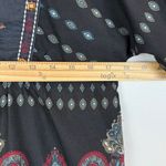 Art And Soul Top Women Small Black Red Paisley Split Neck Long Sleeve Tunic Boho Photo 5